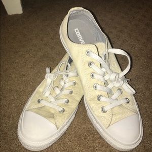 LIGHTLY WORN Unique Yellow Embroidered Converse